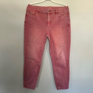 White House Black Market the skinny crop high rise pink jeans pants